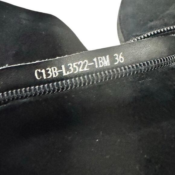 Casso Vito Black Faux Suede Over the Knee Boots Size 36 Fits US 6/6.5 Gold Trim - Picture 7 of 9